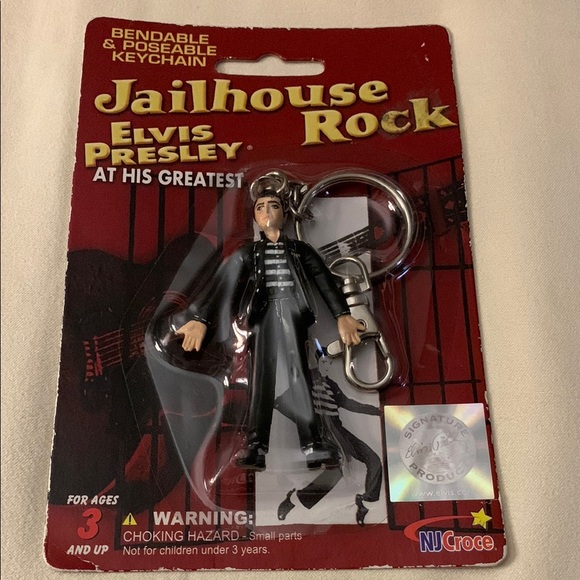 NJ Croce Jailhouse Rock Elvis Presley Bendable & Poseable Keychain Figure - NWT - Picture 1 of 12